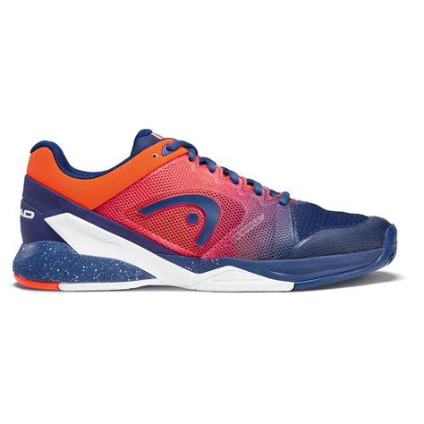 orange and blue tennis shoes